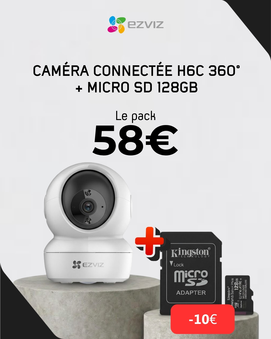 Camera Connectee H6C 360 Micro SD 128GB